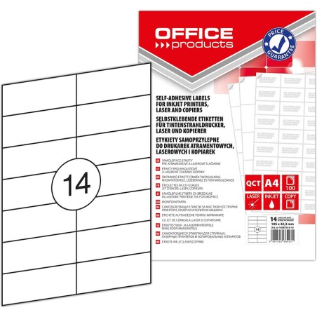 Etykiety Office Products A4 105X42.3Mm Białe (100)