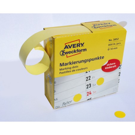 Kółka Avery Śr.10Mm Trwałe Żółte (800)