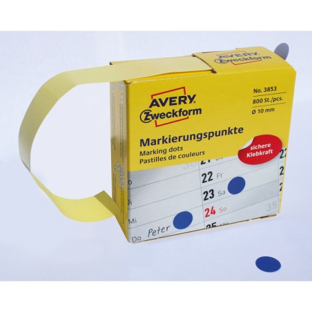 Kółka Avery Śr.10Mm Trwałe Niebieskie (800)