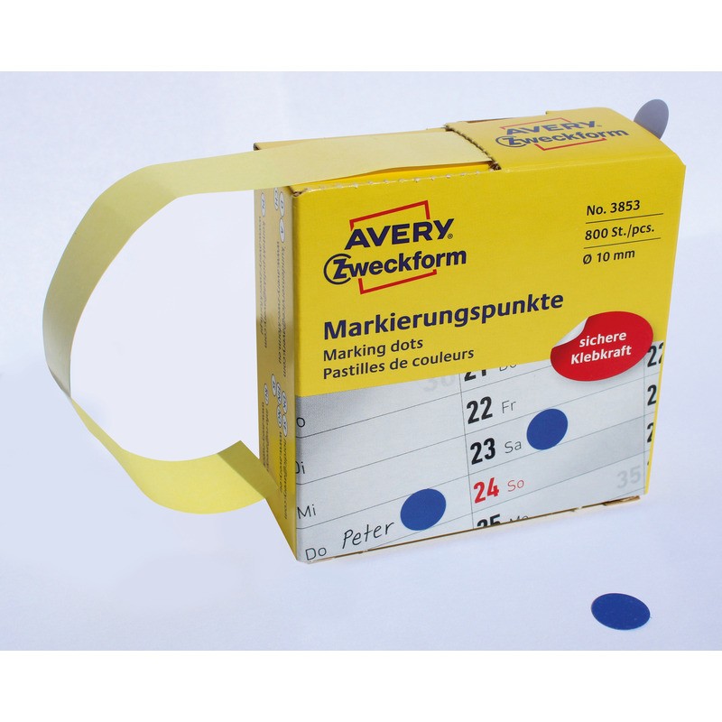 Kółka Avery Śr.10Mm Trwałe Niebieskie (800)