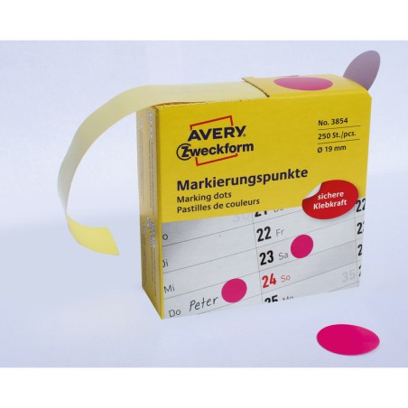 Kółka Avery Śr.19Mm Trwałe Różowe (250)