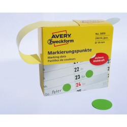 Kółka Avery Śr.19Mm Trwałe Zielone (250)