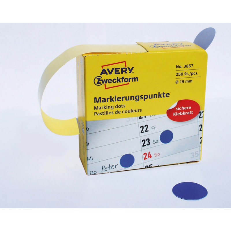 Kółka Avery Śr.19Mm Trwałe Niebieskie (250)