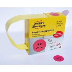 Kółka Avery Śr.19Mm "Smutna Buźka" Czerwone (250)
