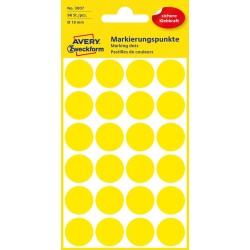 Kółka Do Zaznaczania Śr. 18 Mm, Żółte Etykiety Papierowe, Etykiety Okrągłe Z Trwałym Klejem, Etykiety Do Oznaczenia 96 Etyk. / O