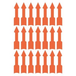 Etykiety Informacyjne Strzałki 39 X 9 Mm, Czerwone Neonowe Kolory, Naklejki Z Trwałym Klejem, Etykiety Do Oznaczania 63 Etyk. / 