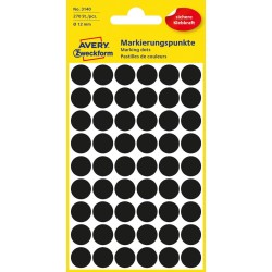 Kółka Do Zaznaczania Śr. 12 Mm, Czarne Etykiety Papierowe, Etykiety Okrągłe Z Trwałym Klejem, Etykiety Do Oznaczenia 270 Etyk. /