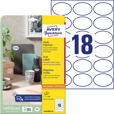 Usuwalne Etykiety Uniwersalne Avery Zweckform