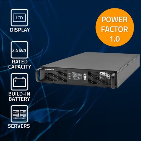 Zasilacz Awaryjny Ups Do Rack 2.4Kva, 2400W, Power Factor 1.0, Lcd, Epo, Usb, On-Line