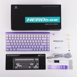 Klawiatura Gasket Hero84 He White+Purple+Gradient+Light Jadeking Switch Rgb Aula