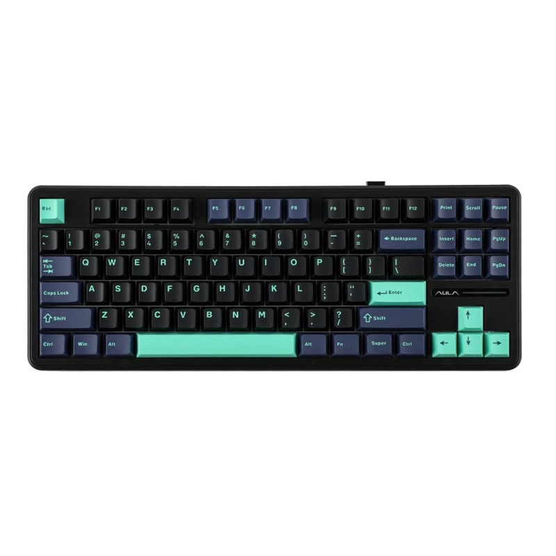 Klawiatura Gasket F87 Pro Dark Blue + Black + Cyan Graywoodv4 Switch Rgb Aula