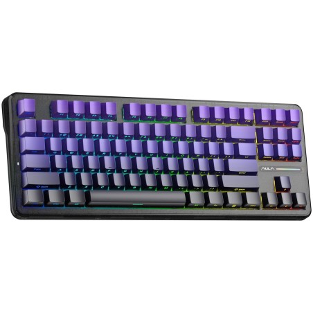 Klawiatura Gasket F87 Pro Purple Black Gradient Graywoodv4 Switch Rgb Aula