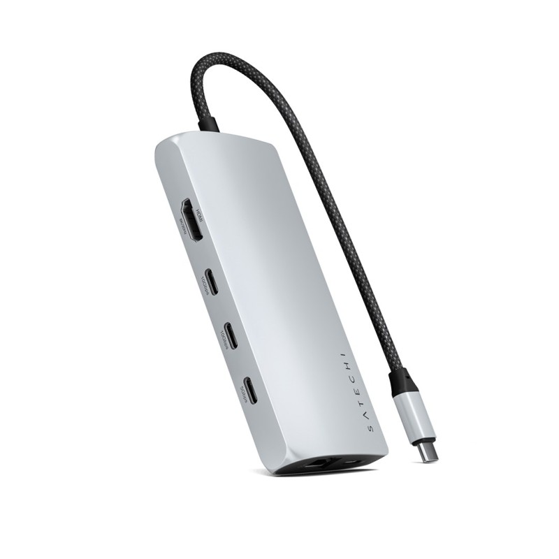 Adapter Usb-C Satechi Multiport 8K - Usb-C, Hdmi, 3X Usb 3.2 Gen 2 10Gbps, 1X Usb 3.2 Gen 1 5Gbps, Czytnik Kart Sd Uhs-Ii, Ether