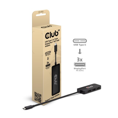 Club3D Csv-1553 Huby I Koncentratory Usb Type-C Czarny