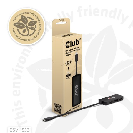 Club3D Csv-1553 Huby I Koncentratory Usb Type-C Czarny