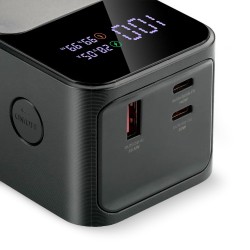 Everactive Powerbank 27 000Mah, 1X Usb, 2X Usb-C, 162,5W, Qc4+, Wbudowana Latarka, Wyświetlacz Lcd, Czarny Eb-27Q