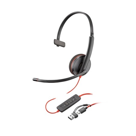Poly Blackwire 3220 Stereo Usb-C Black Headset +Usb-C/A Adapter (Bulk)