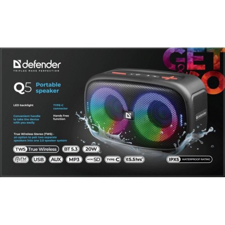 Defender Głośnik Q5 Bluetooth 20W