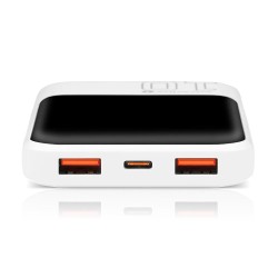 Everactive Powerbank 10 000Mah, 2X Usb, 1X Usb-C 22,5W, Qc4+, Wyświetlacz Lcd, Biały Eb-10Q
