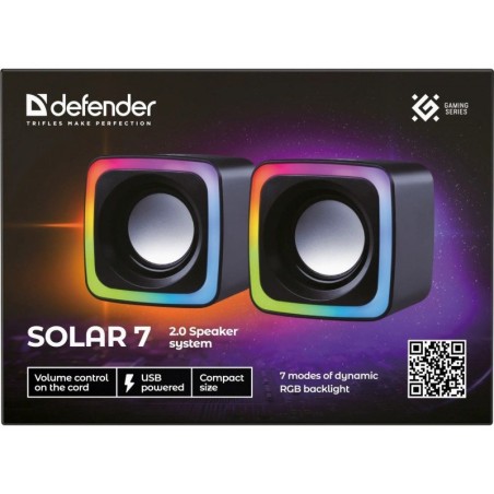 Defender Głośniki Komputerowe Solar 7 2.0 6W Usb 65117