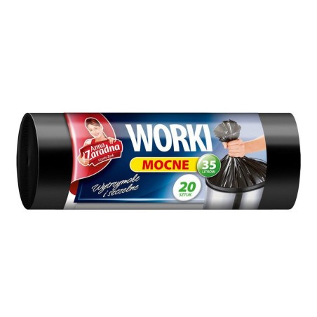 Anna Zaradna Worki 35L Na Śmieci Mocne Hdpe, Czarne  (20 Szt.)  Wns2207/80Sh
