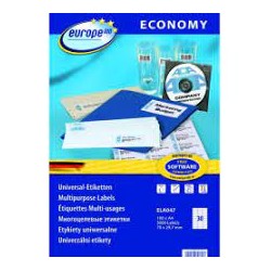 Etykiety Uniwersalne Economy Europe100 By Avery Zweckform, A4, 100 Ark./Op., 70 X 29,7 Mm, Białe Ela047