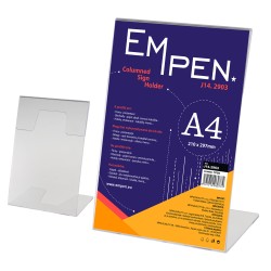 Stojak Plakatowy Typ L A4 Pionowy Berito Plastikowy, Transparentny