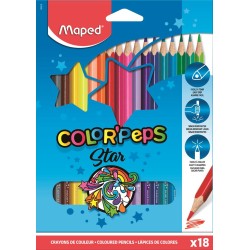 Kredki Trójkątne Maped Colorpeps 18Kolorów 183218 .