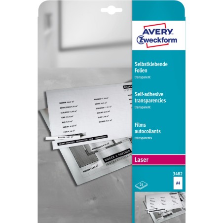 Folie Avery Zweckform Transparentne Zadruk Drukarka Laserowa, Laserowa Kolorowa, Ksero 0,14 Mm