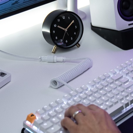 Glorious Gaming Glo-Kb-Acc-Cbl-Coil-Gwht Kabel Klawiatury/Myszy Biały 1,4 M
