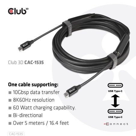 Kabel Usb Club3D Cac-1535 (Usb 3.2 Gen2 Type C