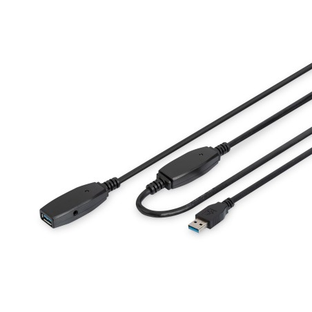 Kabel Przedłużający Usb 3.0 Superspeed 20Mtyp Usb A/Usb A M/Ż Aktywny Czarny 20M