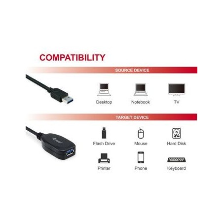 Equip 133347 Kabel Usb Usb 3.2 Gen 1 (3.1 Gen 1) 10 M Usb A Czarny