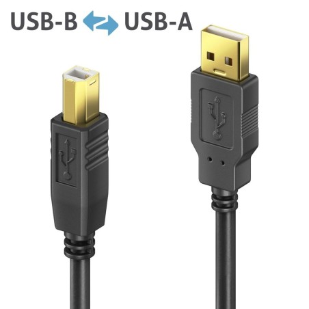 Purelink Ds2000-100 Kabel Usb Usb 2.0 10 M Usb A Usb B 0,48 Gbit/S Czarny