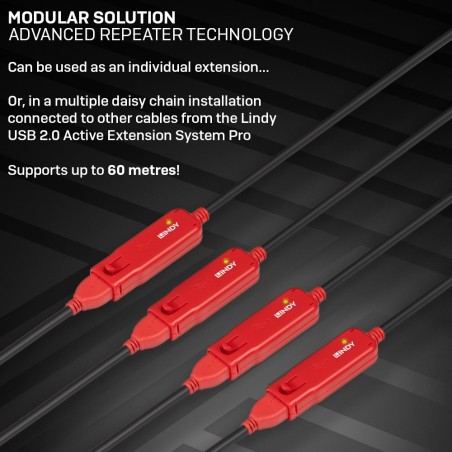 Lindy 42782 Kabel Usb Usb 2.0 12 M Usb A Czarny