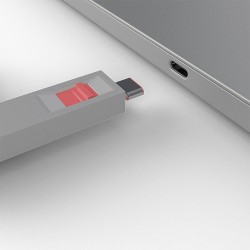 Lindy 40425 Bloker Portów Blokada Portu + Klucz Usb Type-C Różowy 5 Szt.