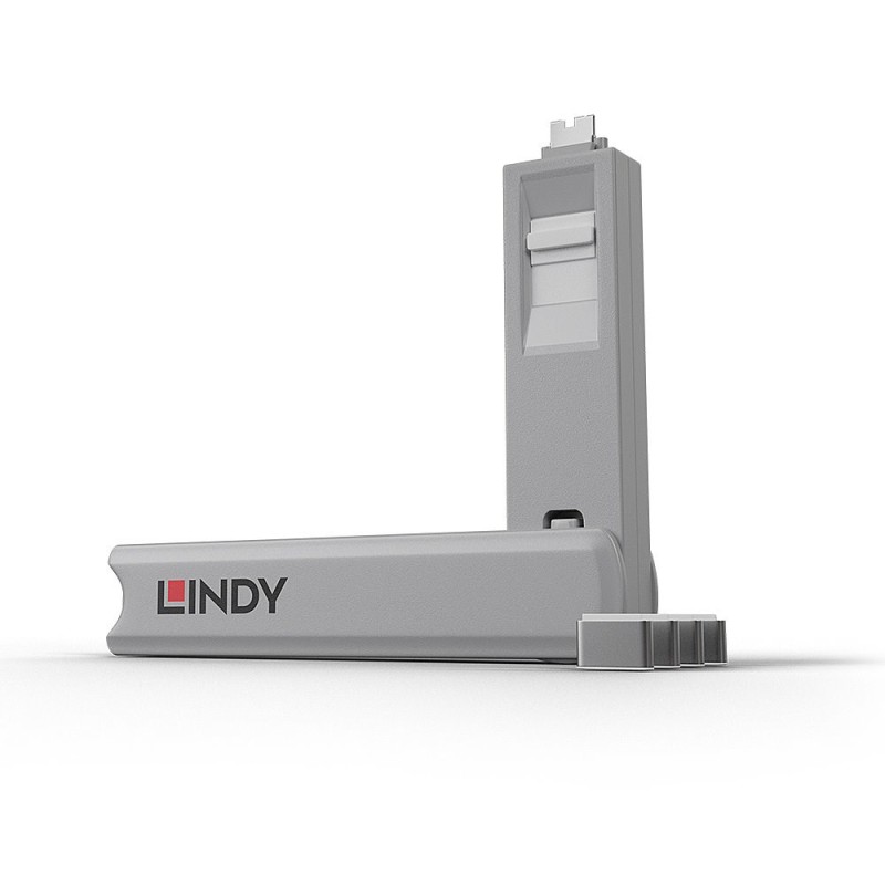 Lindy 40427 Bloker Portów Blokada Portu + Klucz Usb Type-C Biały 5 Szt.