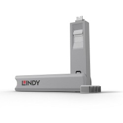 Lindy 40427 Bloker Portów Blokada Portu + Klucz Usb Type-C Biały 5 Szt.