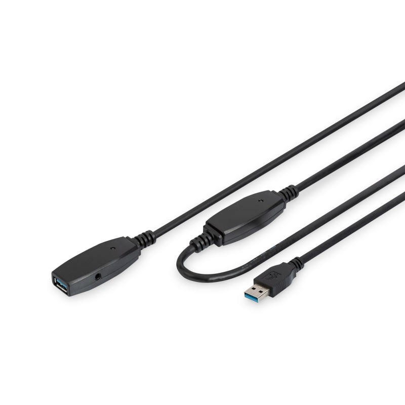 Kabel Przedłużający Usb 3.0 Superspeed 15Mtyp Usb A/Usb A M/Ż Aktywny Czarny 15M