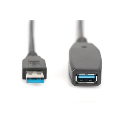 Kabel Przedłużający Usb 3.0 Superspeed 15Mtyp Usb A/Usb A M/Ż Aktywny Czarny 15M