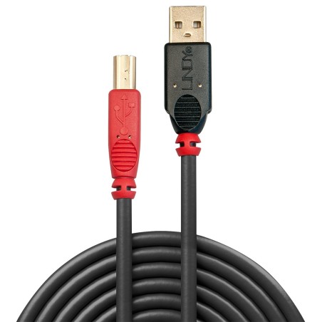 Lindy 42761 Kabel Usb Usb 2.0 10 M Usb A Usb B Czarny, Czerwony