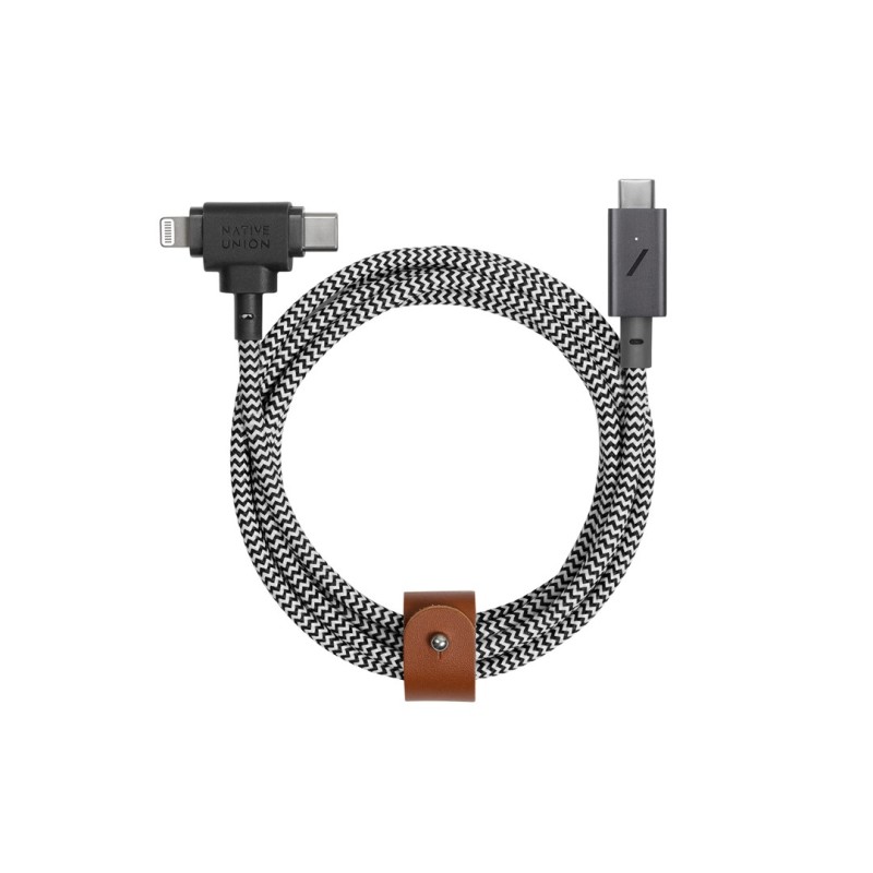 Kabel Native Union Belt Cable Duo Pro 240W Usb-C - Usb-C / Lightning, 2,4 M (Zebra)