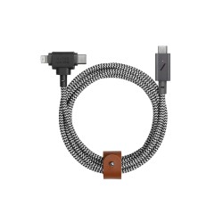 Kabel Native Union Belt Cable Duo Pro 240W Usb-C - Usb-C / Lightning, 2,4 M (Zebra)
