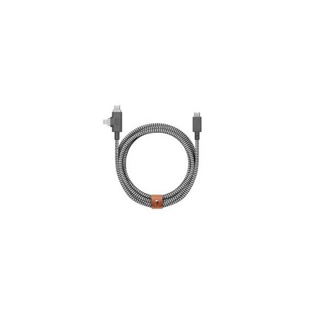 Kabel Native Union Belt Cable Duo Pro 240W Usb-C - Usb-C / Lightning, 2,4 M (Zebra)