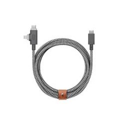 Kabel Native Union Belt Cable Duo Pro 240W Usb-C - Usb-C / Lightning, 2,4 M (Zebra)