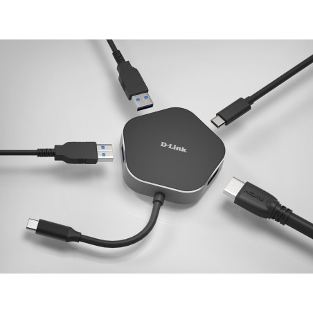 D-Link Dub-M420 Stacja Dokująca Przewodowa Thunderbolt 3 Aluminium, Czarny