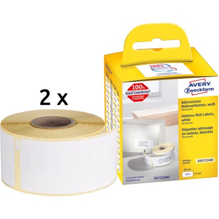 Etykiety Na Rolce Avery Zweckform 89X36Mm Białe (260)