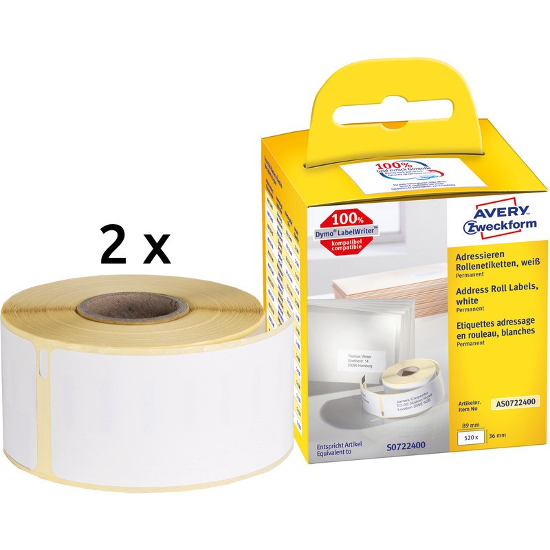 Etykiety Na Rolce Avery Zweckform 89X36Mm Białe (260)