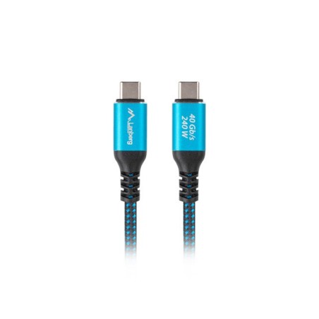 Lanberg Kabel Usb-C M/M Usb4 0.5M 240W 8K 60Hz Czarno-Niebieski