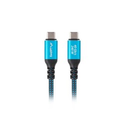 Lanberg Kabel Usb-C M/M Usb4 0.5M 240W 8K 60Hz Czarno-Niebieski